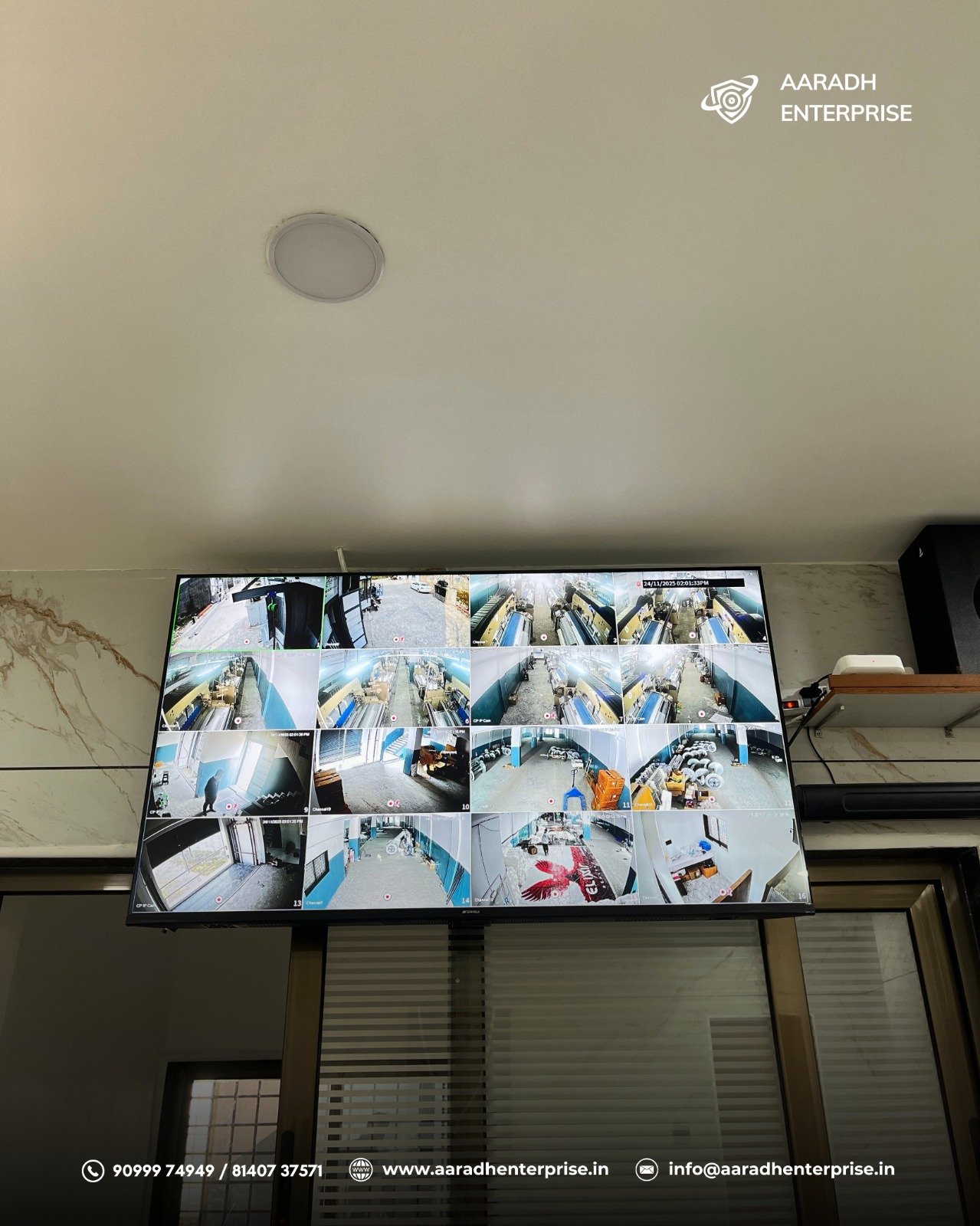 Live multi-camera monitoring screen